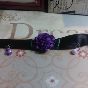 Artisan Purple Rose choker